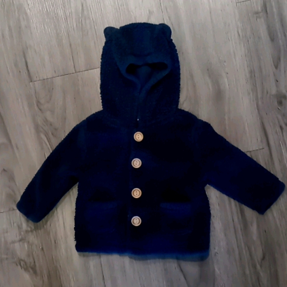 Navy fleece baby sweater
